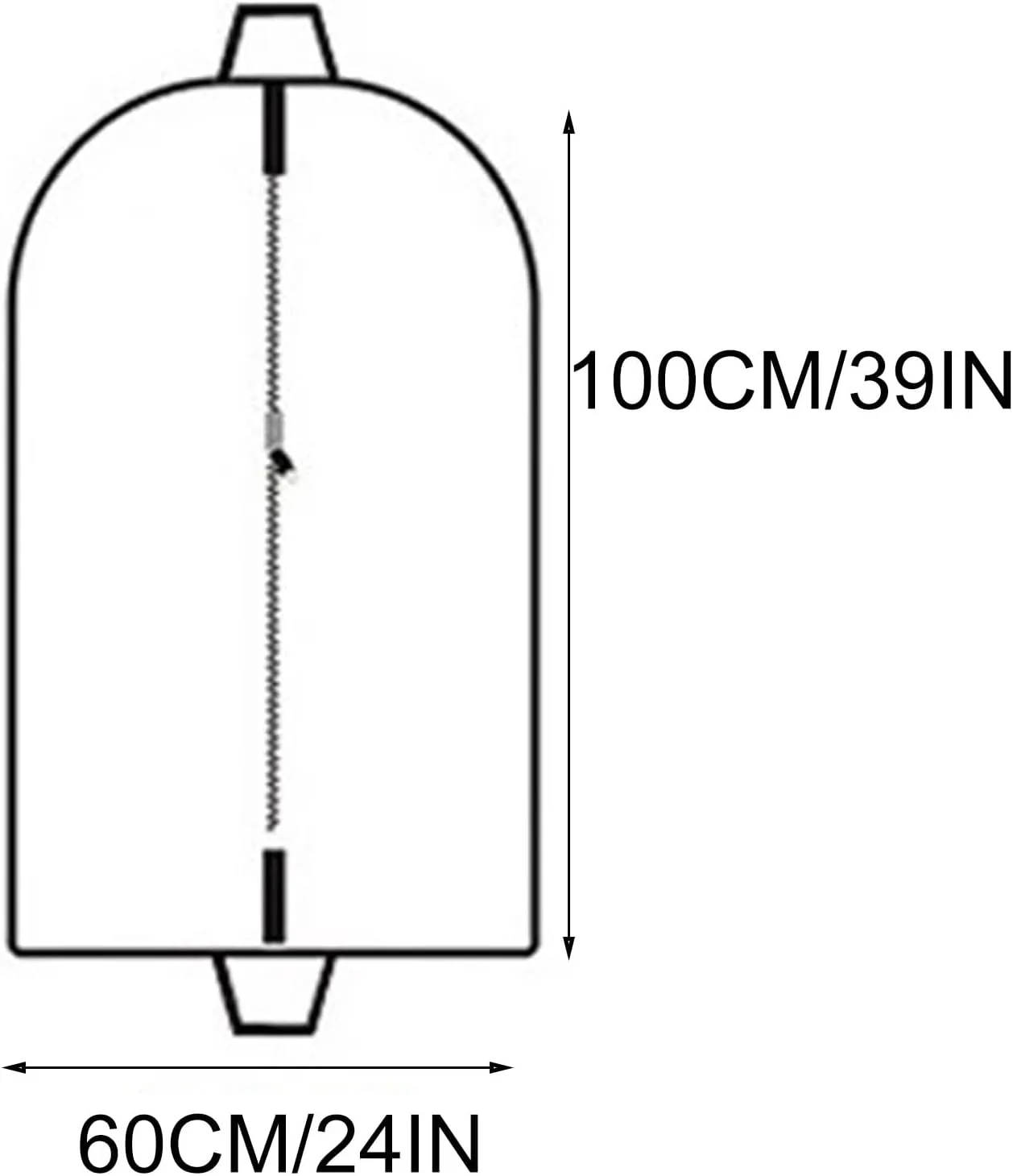2 Garment Bag with Transparent Window, Dress Bags with Zipper, Non Woven Fabrics, Portable, for Wardrobe Storage, Travel(60x100cm/24x39in)