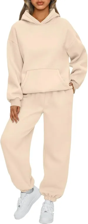 2 Piece Set Oversized With Pockets Hoodie Y2k Sweatsuit: Fashion Sweatsuit Casual Trendy Loose Fit Baggy Set