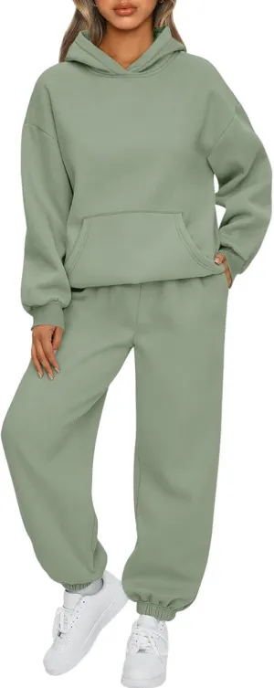 2 Piece Set Oversized With Pockets Hoodie Y2k Sweatsuit: Fashion Sweatsuit Casual Trendy Loose Fit Baggy Set