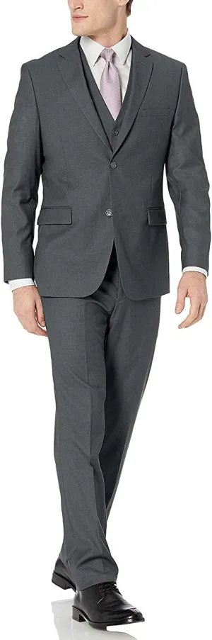 Adam Baker Men's Classic Fit 3-Piece (Jacket, Vets, Trousers) Vested Suit Set - Many Sizes & Colors Available