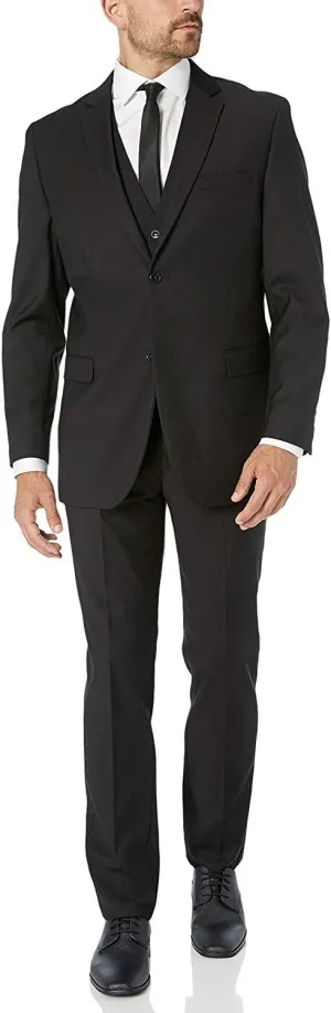 Adam Baker Men's Classic Fit 3-Piece (Jacket, Vets, Trousers) Vested Suit Set - Many Sizes & Colors Available