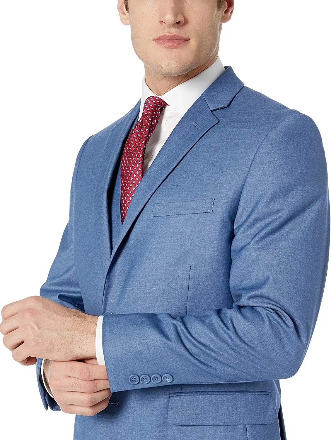 Adam Baker Men's Classic Fit 3-Piece (Jacket, Vets, Trousers) Vested Suit Set - Many Sizes & Colors Available