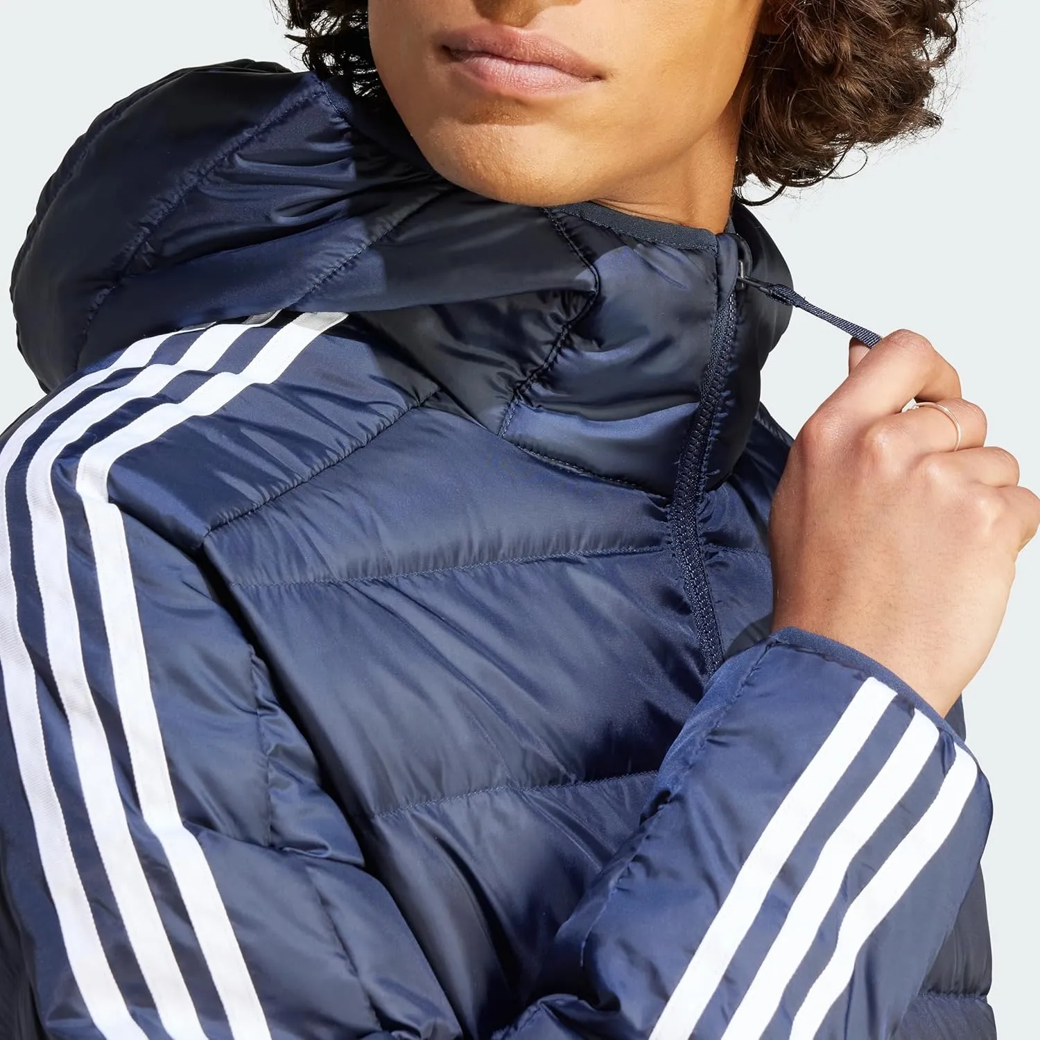 adidas Essentials 3-Stripes Light Down Hooded Parka Men's Down Jacket