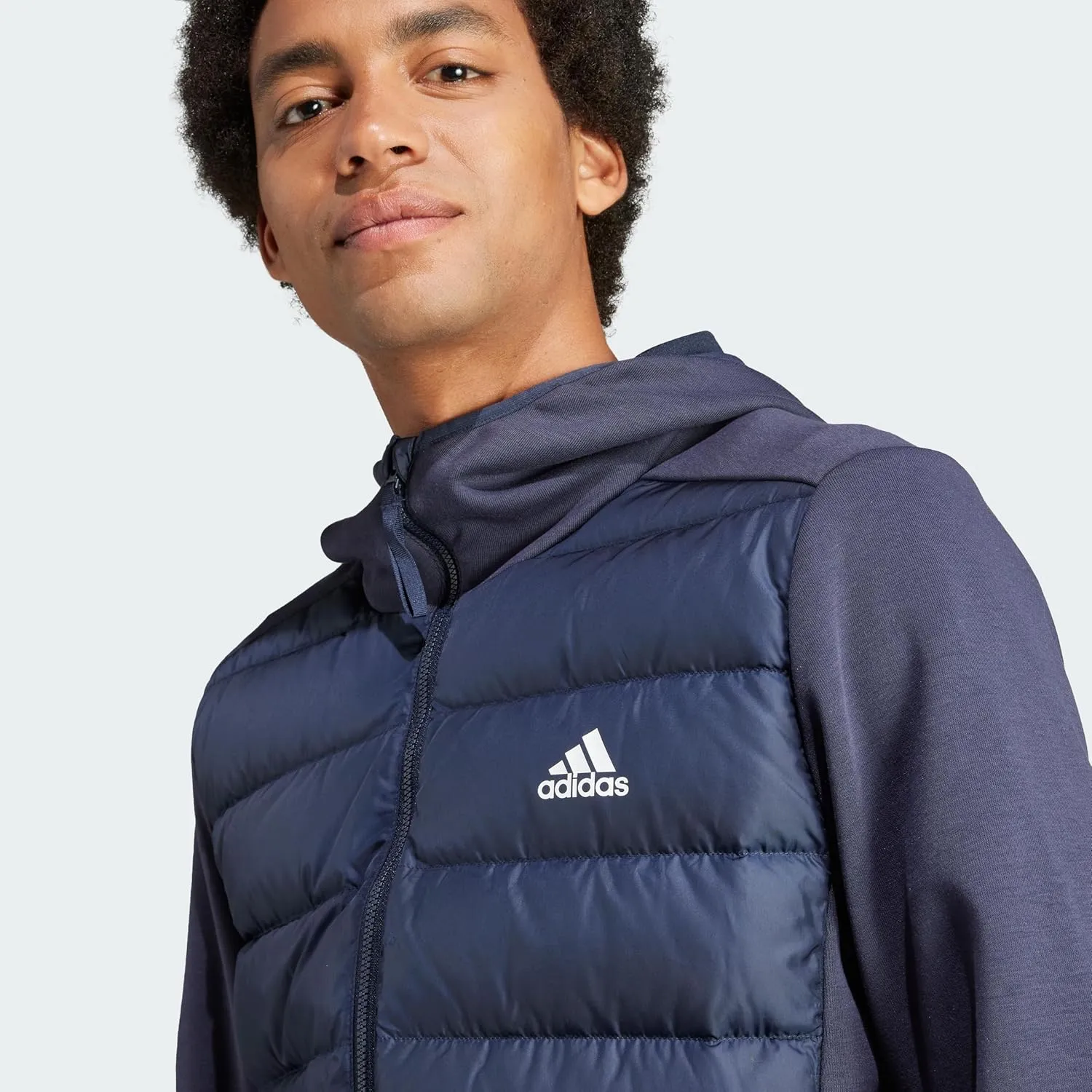 adidas Men's Essentials Hybrid Down Hooded Jacket