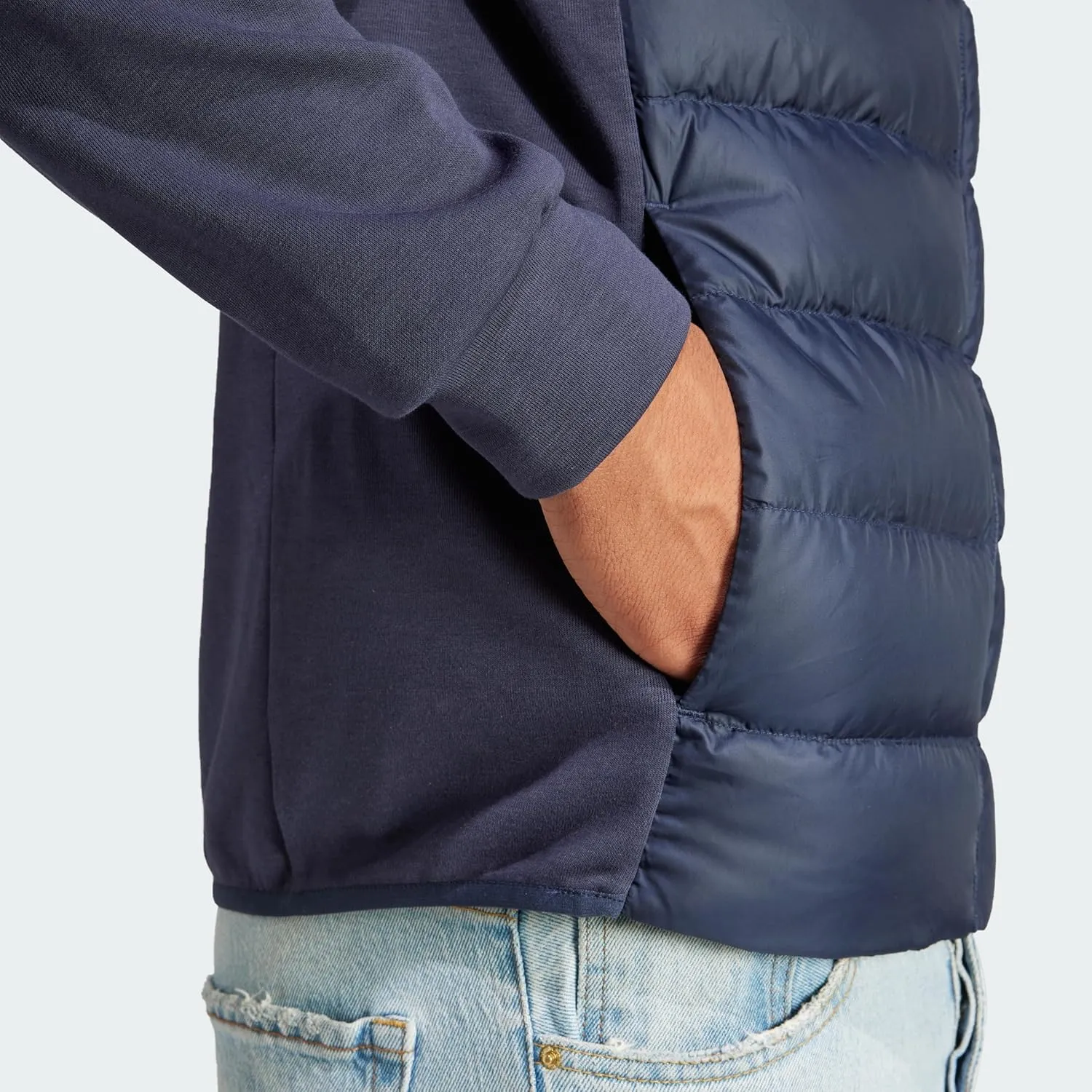 adidas Men's Essentials Hybrid Down Hooded Jacket