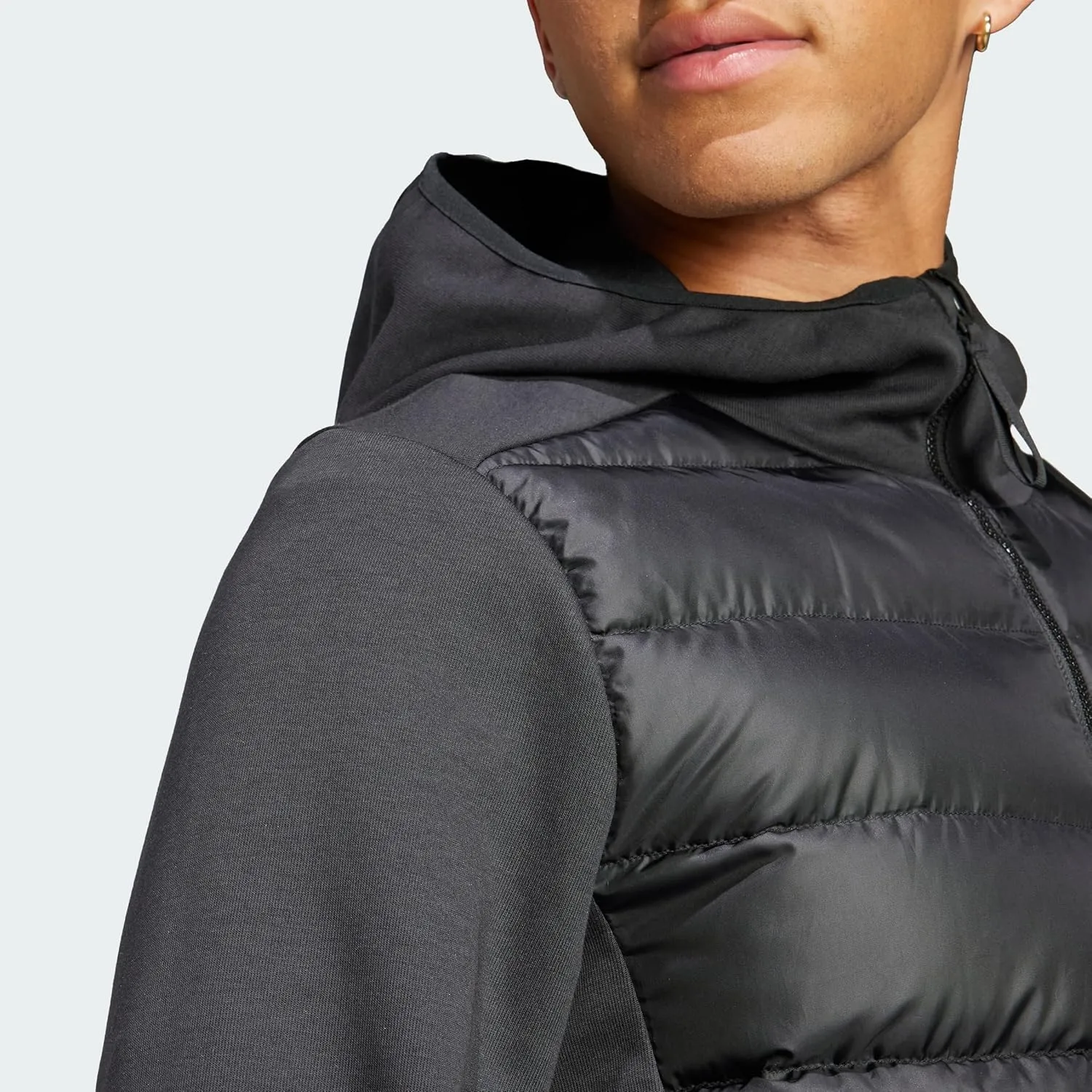 adidas Men's Essentials Hybrid Down Hooded Jacket