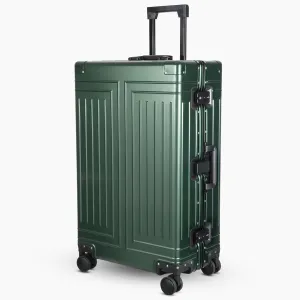 All-Aluminum-Magnesium Trolley Case,Hardside Carry-on Suitcase,Zip-free cabin Luggage,Suitcase with Spinner Wheels built-in TSA lock, Medium size luggage (Green, 20-Inch)