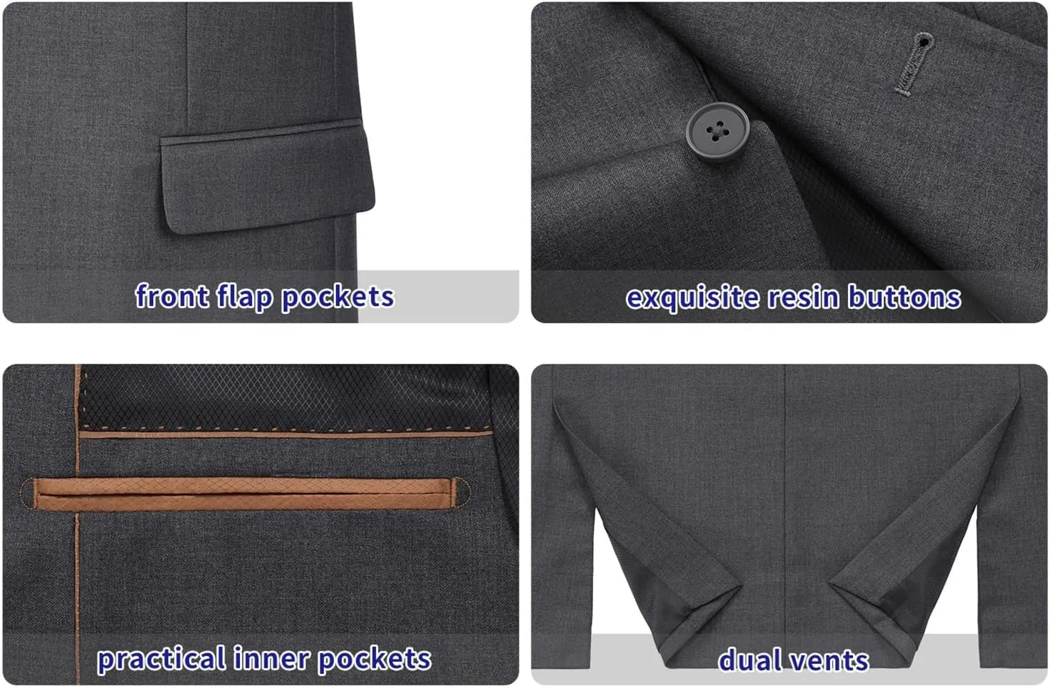AMY ZHU Men's Classic Fit Suit Separates with Suit Jacket & Custom Dress Pants Size Selection
