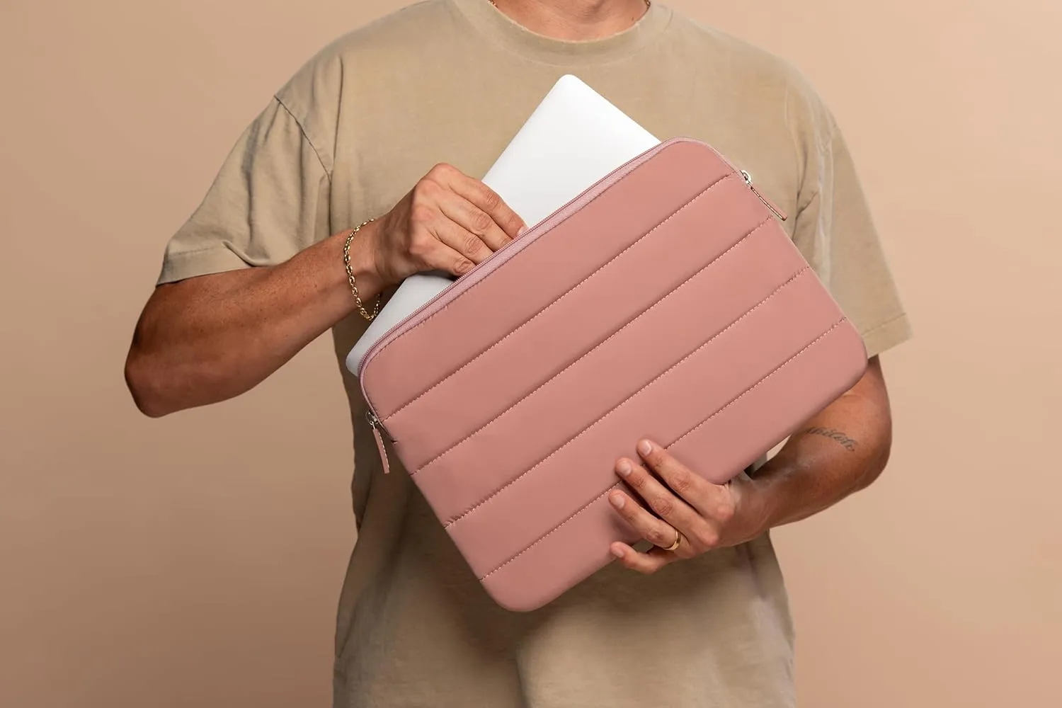 ANECDOTE Laptop Case 15-16 Inch  A Perfect Laptop Sleeve - Compatible with MacBook Air/Pro 15 inch M3 M2 M1 Chip Pro Max 2023-2021  Fits Well, Made of 100% Nylon with Aesthetic Design (Mauve)