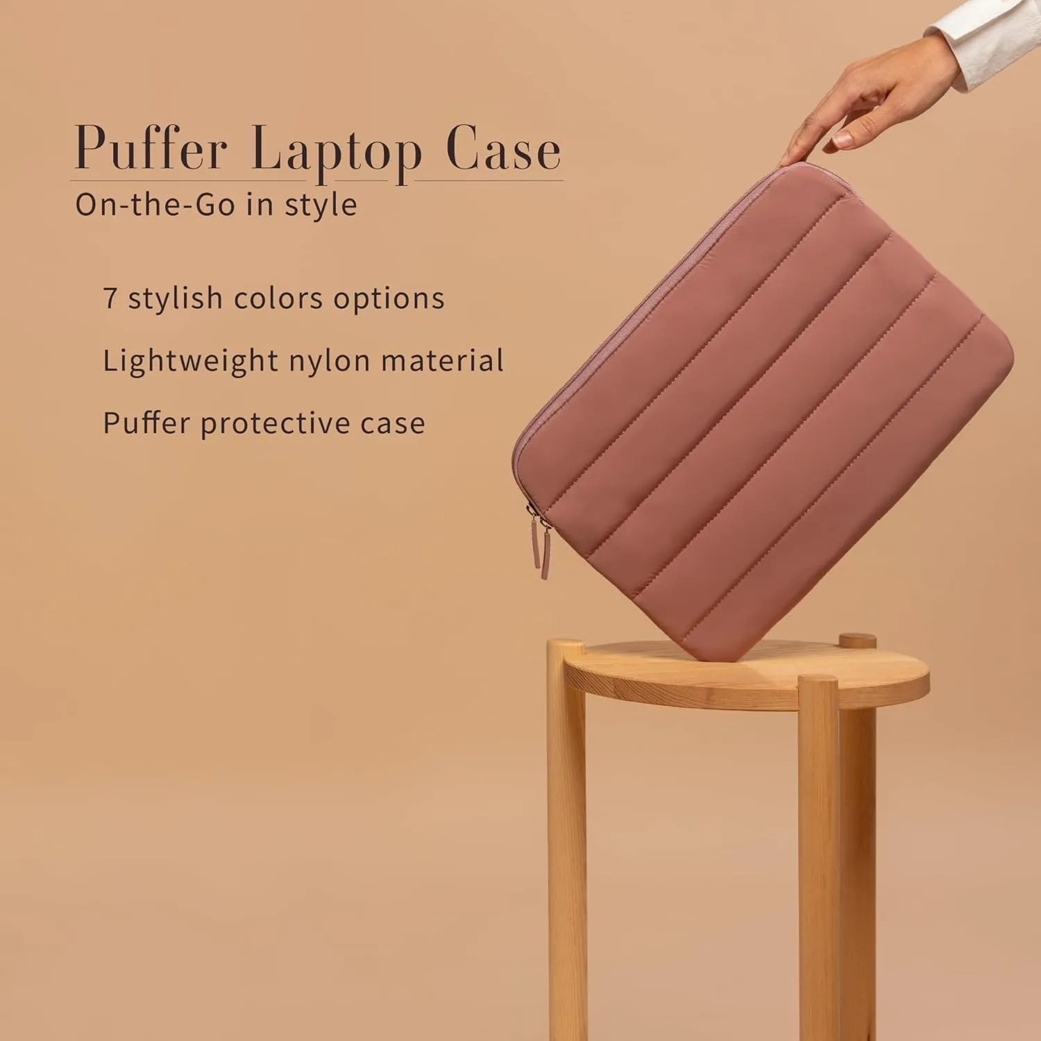 ANECDOTE Laptop Case 15-16 Inch  A Perfect Laptop Sleeve - Compatible with MacBook Air/Pro 15 inch M3 M2 M1 Chip Pro Max 2023-2021  Fits Well, Made of 100% Nylon with Aesthetic Design (Mauve)