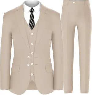 Antonio Uomo Mens Suit Set  Classic Fit 3 Piece Blazer Single Breasted Jacket Vest Pants for Business Wedding Dress Suits