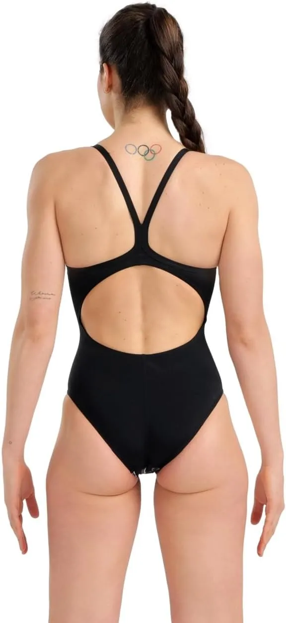 ARENA Women's Performance Marbled Sports Swimsuit Light Drop Back Bathing Suit