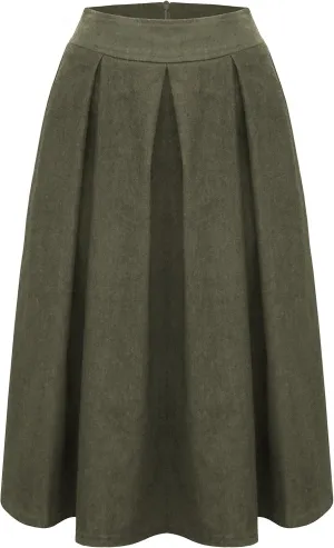 Baby'O Women's Retro Pleated Ultrasoft Light Weight Denim Skirt