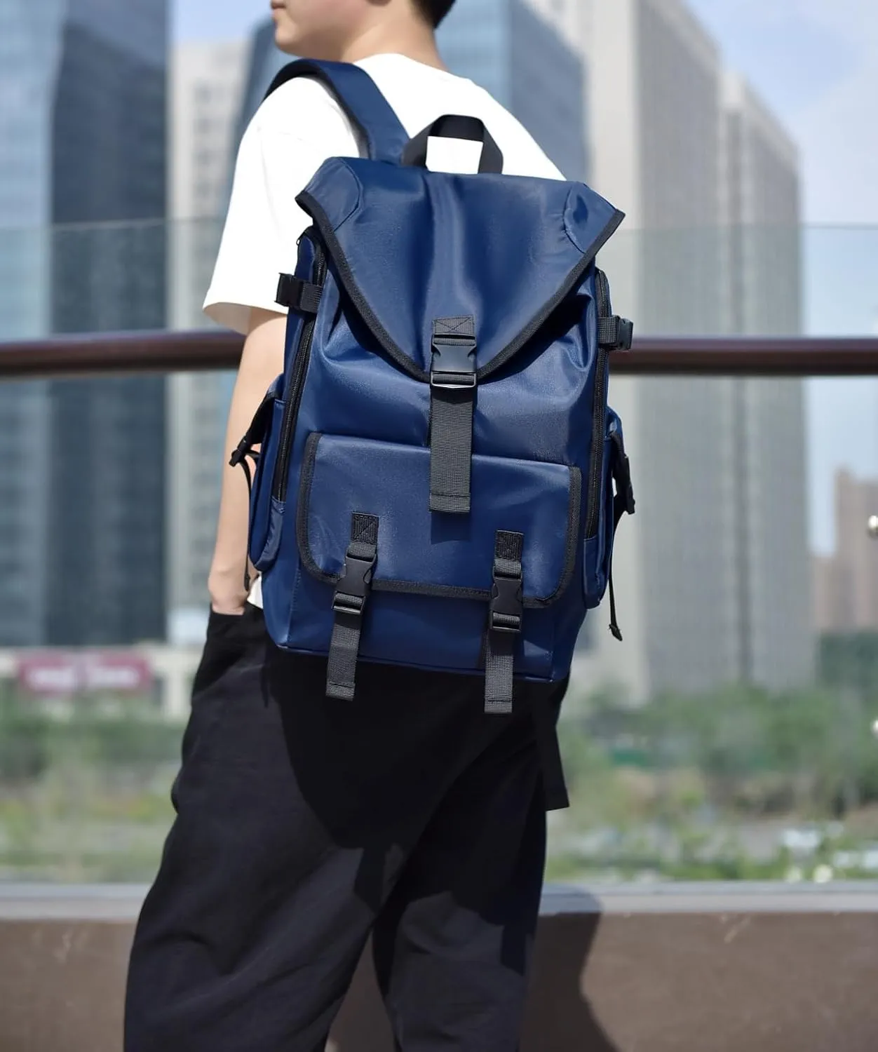 Backpack for Men Lightweight Backpack Fits 15.6 inch Waterproof Rucksack for Traveling Hiking  (Blue)