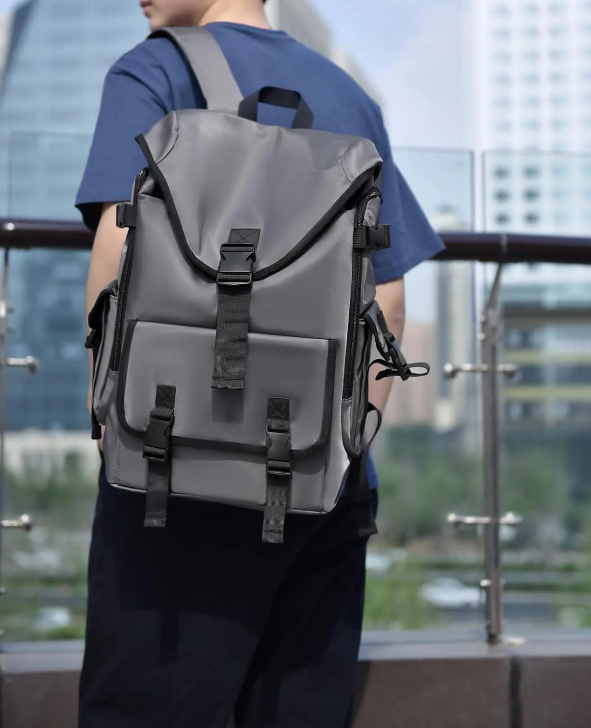Backpack for Men Lightweight Backpack Fits 15.6 inch Waterproof Rucksack for Traveling Hiking  (Gray)