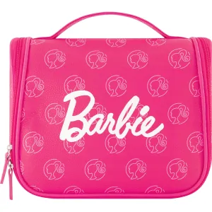 Barbie Women's Makeup Bag, Small Travel Cosmetic Zipper Pouch Organizer with Logo, Pink
