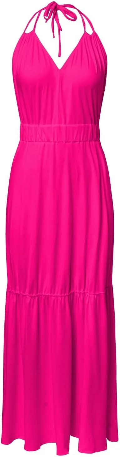 Beach Maxi Dresses For Women 2024 Vacation Spaghetti Strap Sleeveless Casual Summer Dress Print Blackless Sundress