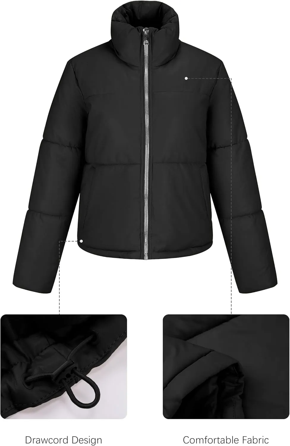 Bellivera Women Faux Leather Jacket Long Quilted Hood Puffer Winter Coat