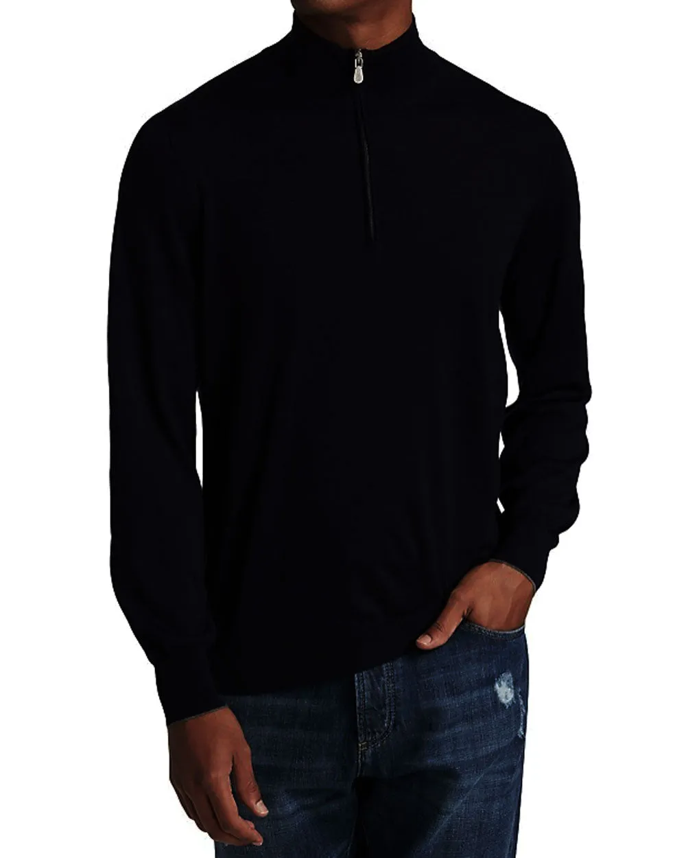 Black Quarter Zip Sweater