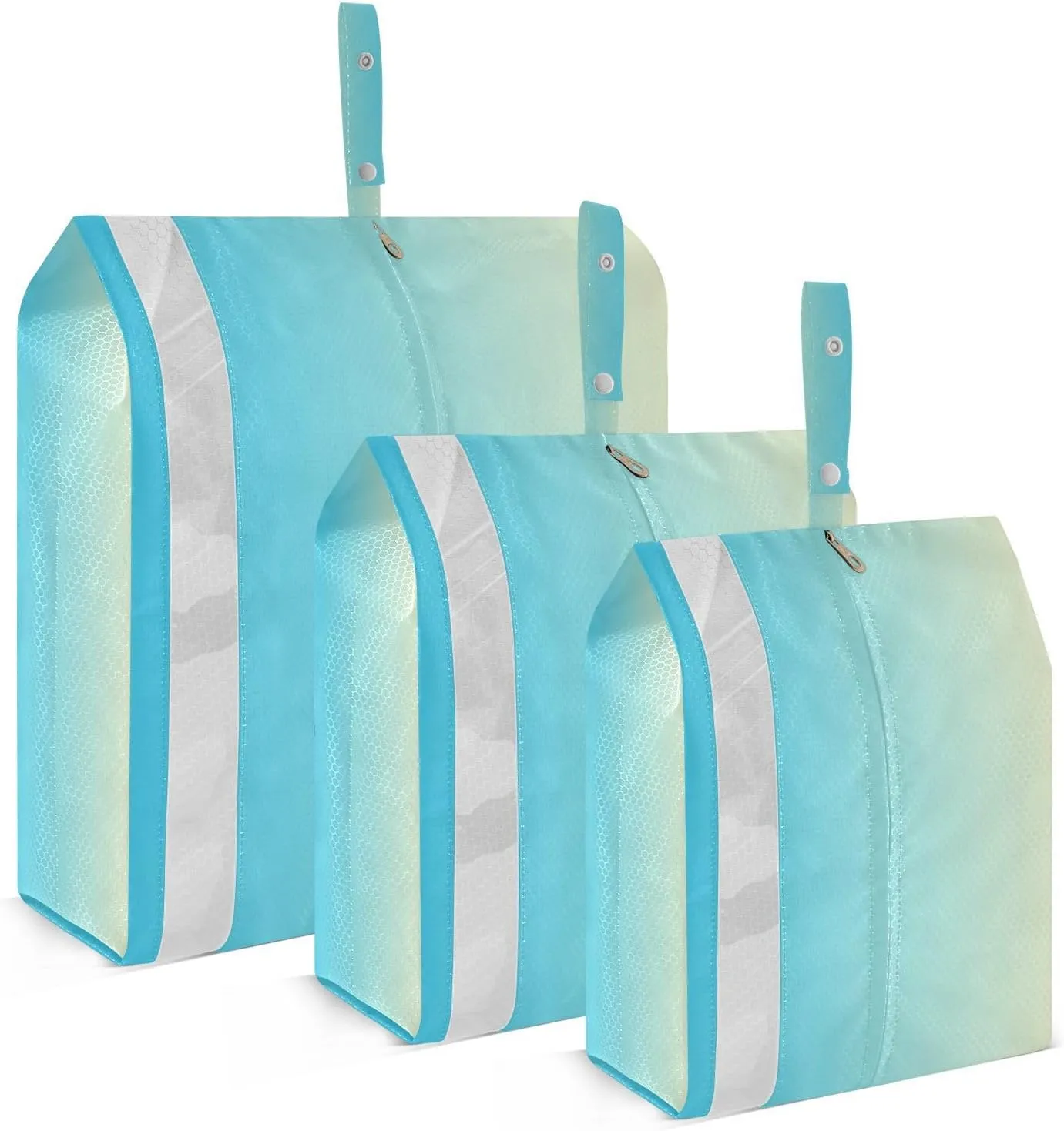 Blue Light Gradient Packing Cubes for Suitcases 3 Set Lightweight Compression Luggage Packing Organizers for Carry on Suitcase Travel Accessories Luggage Organizer Bags Set