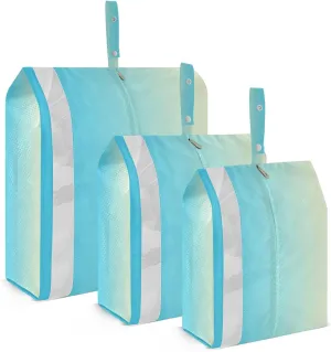 Blue Light Gradient Packing Cubes for Suitcases 3 Set Lightweight Compression Luggage Packing Organizers for Carry on Suitcase Travel Accessories Luggage Organizer Bags Set
