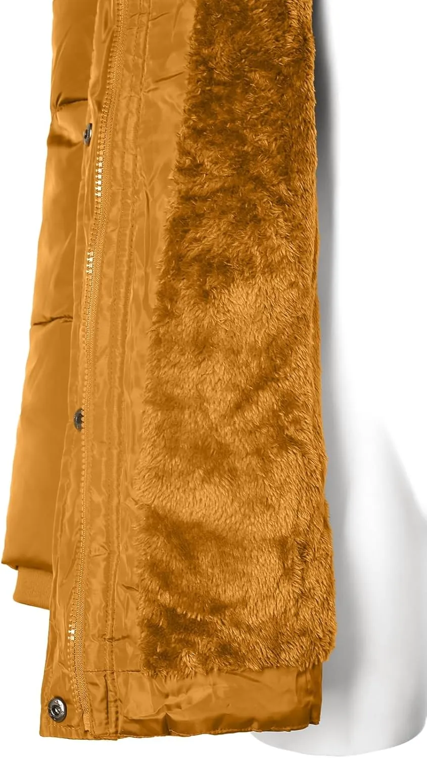 BodiLove Women's Winter Quilted Puffer Long Coat Jacket Plus Size with Removable Faux Fur Hood and Zipper