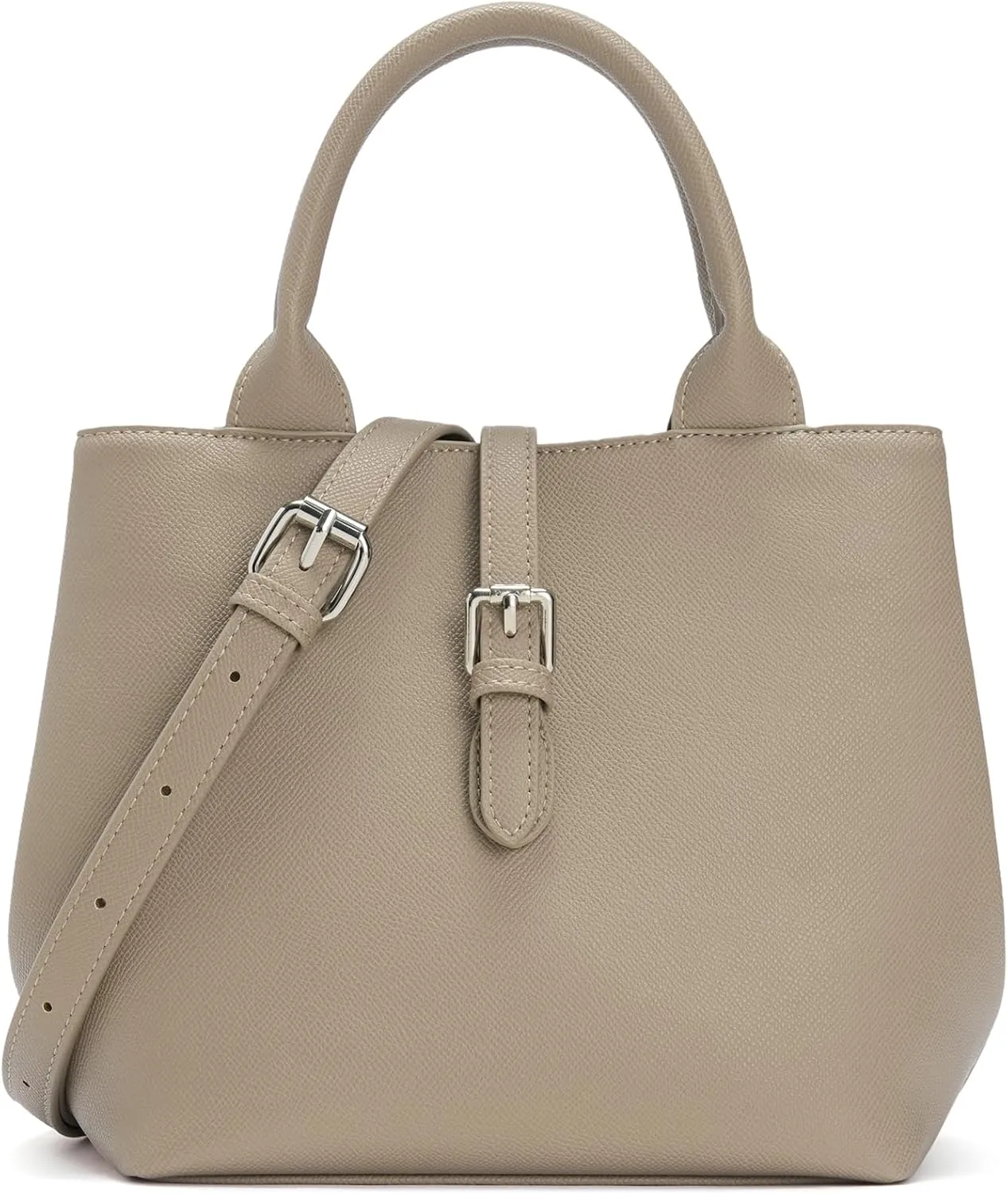 BOSTANTEN Satchel Bag for Women- Adjustable Shape, 3-Way Carry Convertible Vegan Leather Tote for Work Travel