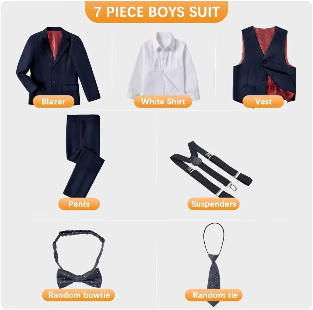Boys Suits Toddler Formal Suit Set Kids Ring Bearer Outfit for Teen Boys Wedding Tuxedo Communion Dress Clothes