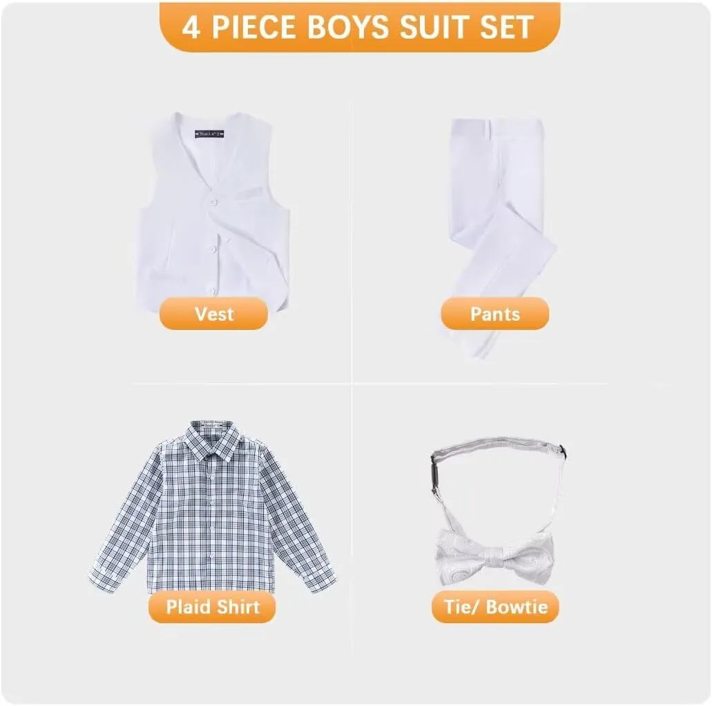 Boys Suits Toddler Formal Suit Set Kids Ring Bearer Outfit for Teen Boys Wedding Tuxedo Communion Dress Clothes