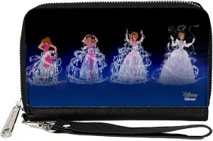 Buckle-Down Women's PU Zip Around Wallet Rectangle-Cinderella, 7.5"x4.5"