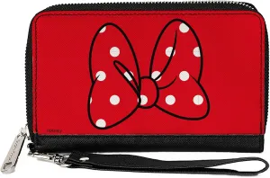 Buckle-Down Women's PU Zip Around Wallet Rectangle-Minnie Mouse, 7.5"x4.5"