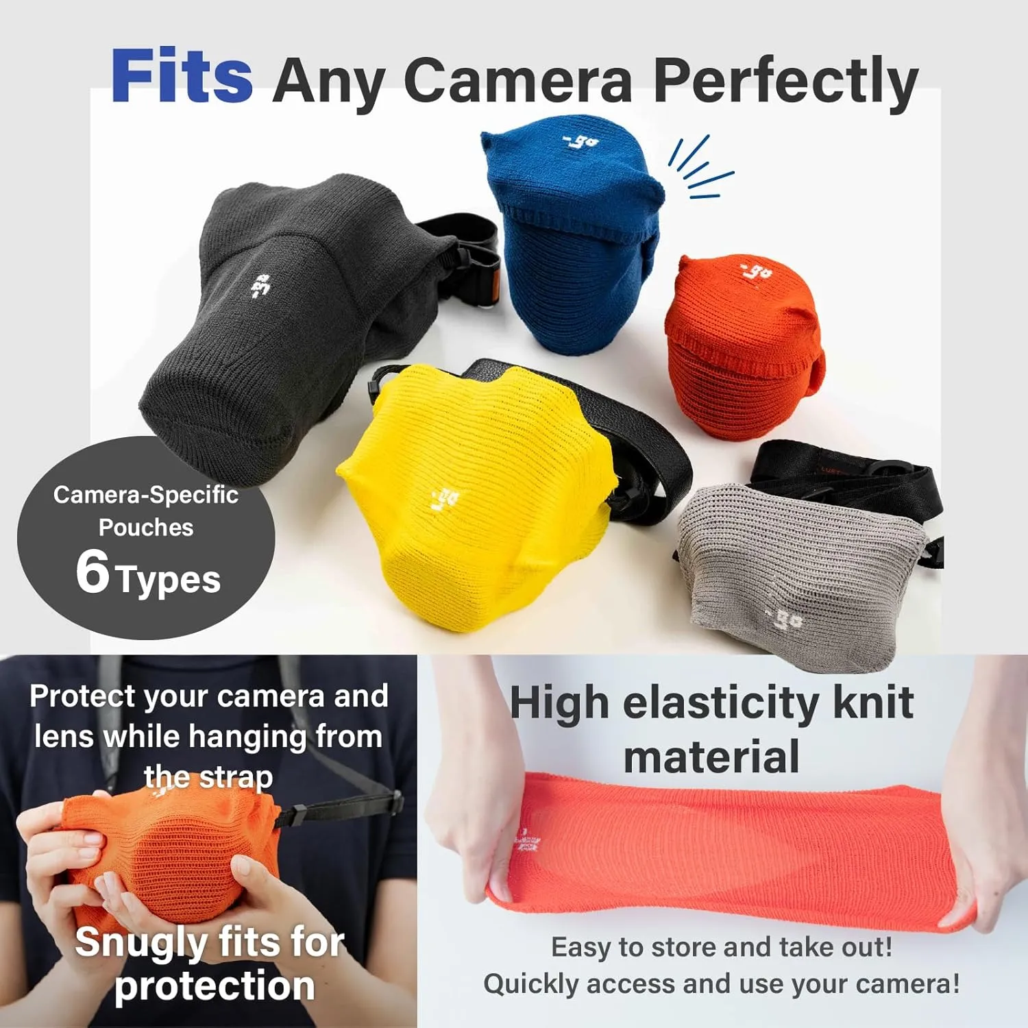 Camera Cover, Square W, Made in Japan, S size, Light Gray