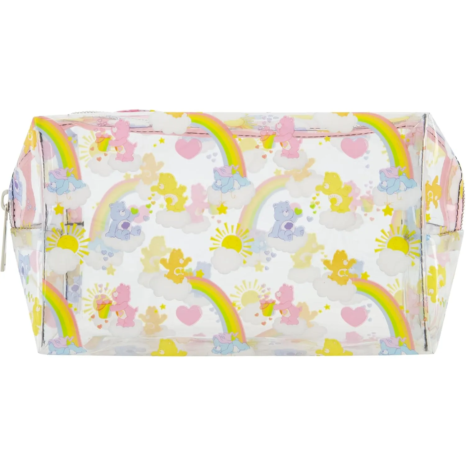 Care Bears Women's Makeup Bag, Small Travel Cosmetic Zipper Pouch Organizer, Clear