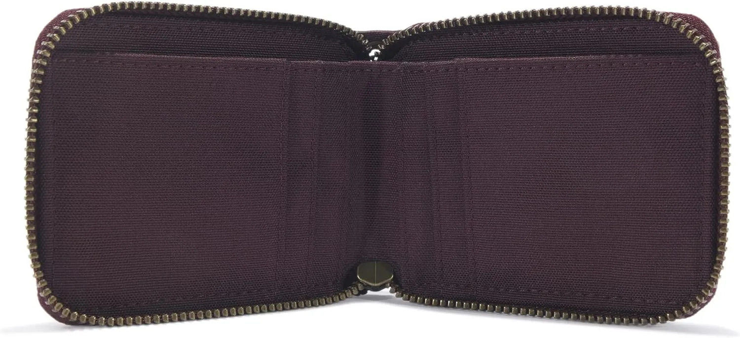 Carhartt Canvas Zip, Durable Zippered Wallets for Men, Nylon Duck (Deep Wine), One Size