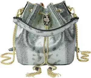 Chain shoulder handbag, light luxury fashion bucket bag, shoulder bag (Green)