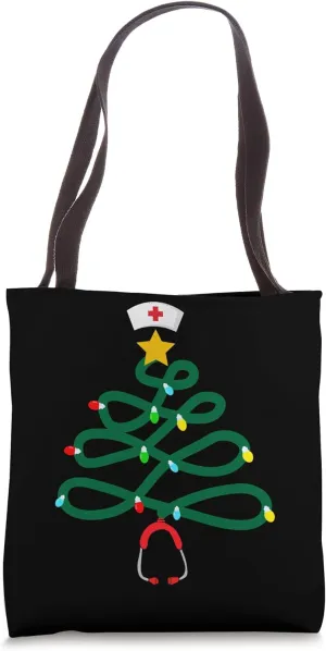 Christmas Tree Nurse Christmas Light Doctor Nursing Costume Tote Bag