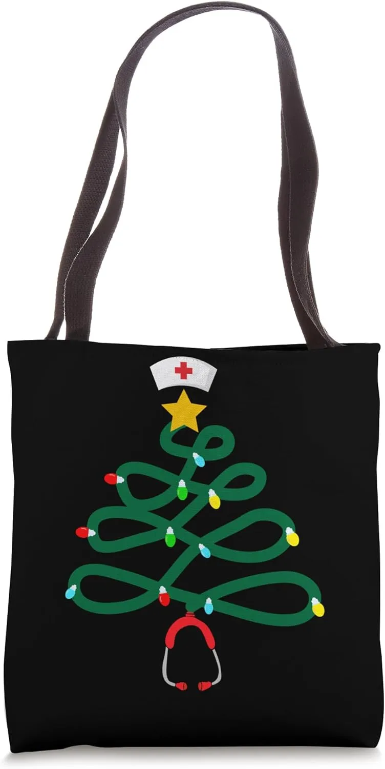 Christmas Tree Nurse Christmas Light Doctor Nursing Costume Tote Bag