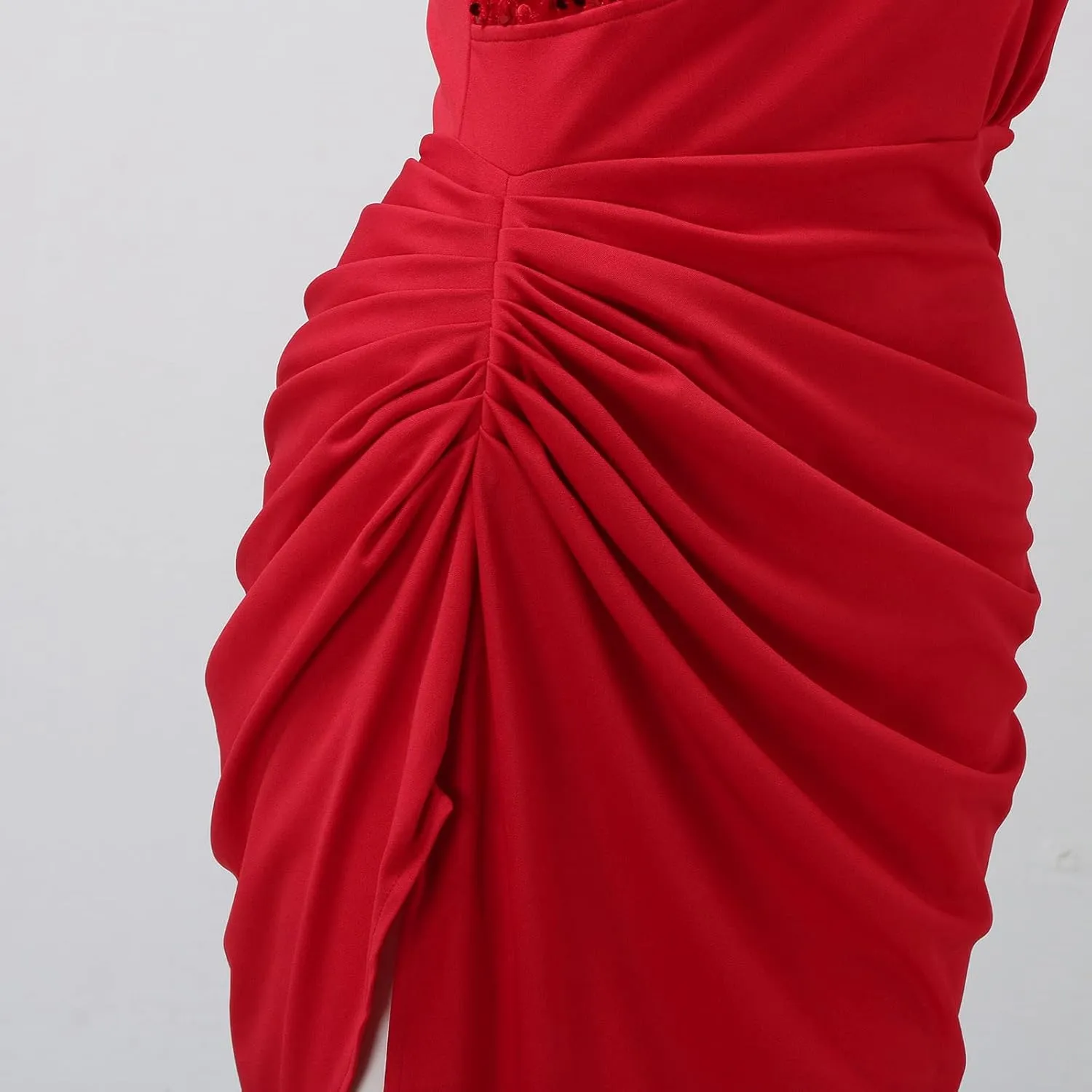 Cocktail Dresses for Women Sequin Bodycon Sexy One Shoulder Slit Midi Dress Summer Formal Elegant Plus Size Dress