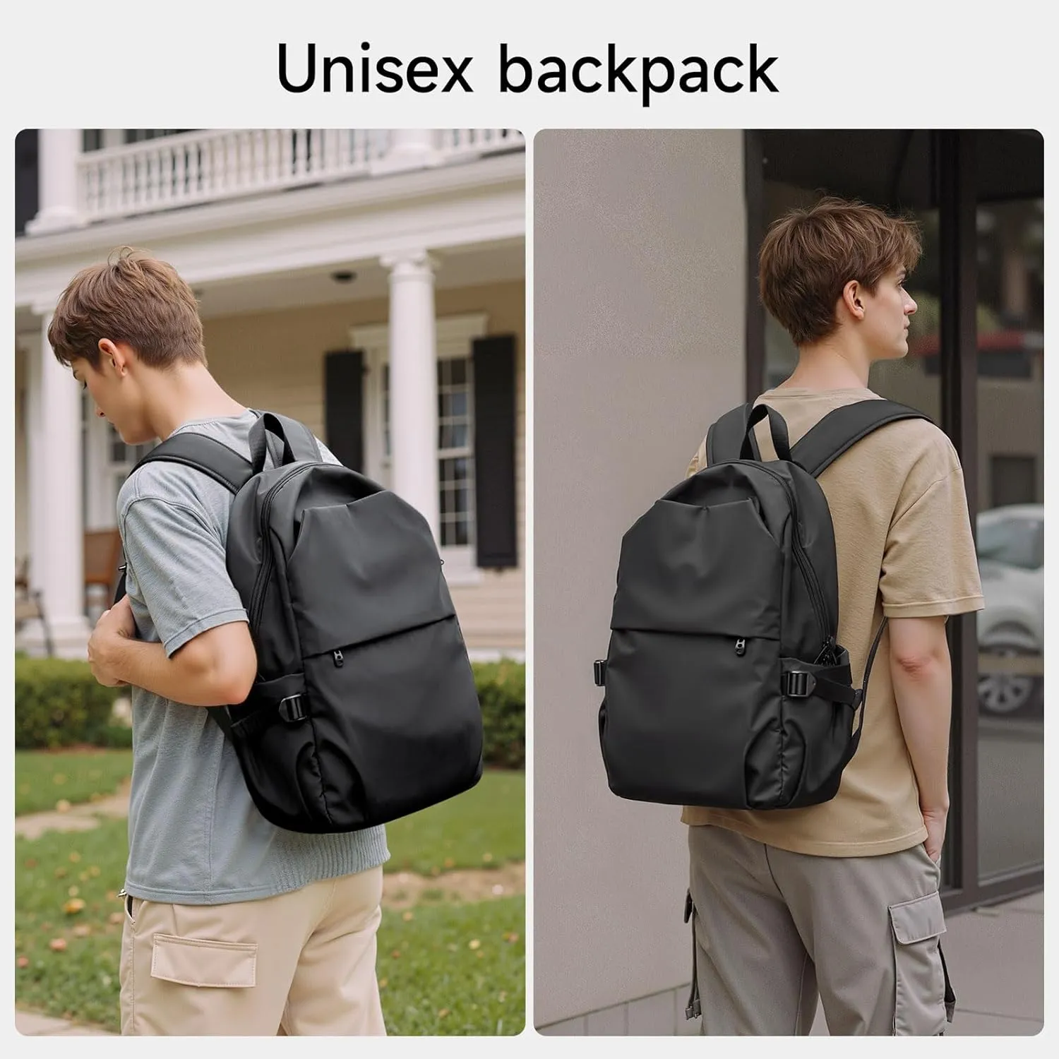 Commute Backpack Fits 15.6 Inch Laptop, Casual Backpackfor Men Waterproof Flight Approved Daypack Lightweight for College Work Travel (SmallBlack)