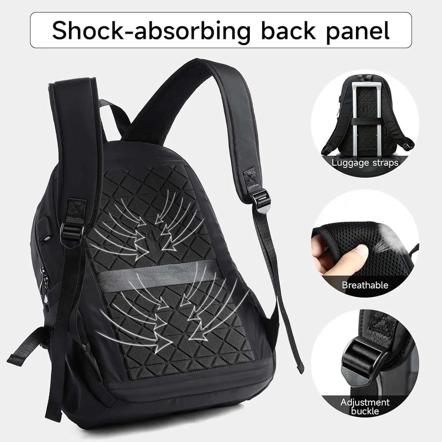 Commute Backpack Fits 15.6 Inch Laptop, Casual Backpackfor Men Waterproof Flight Approved Daypack Lightweight for College Work Travel (SmallBlack)