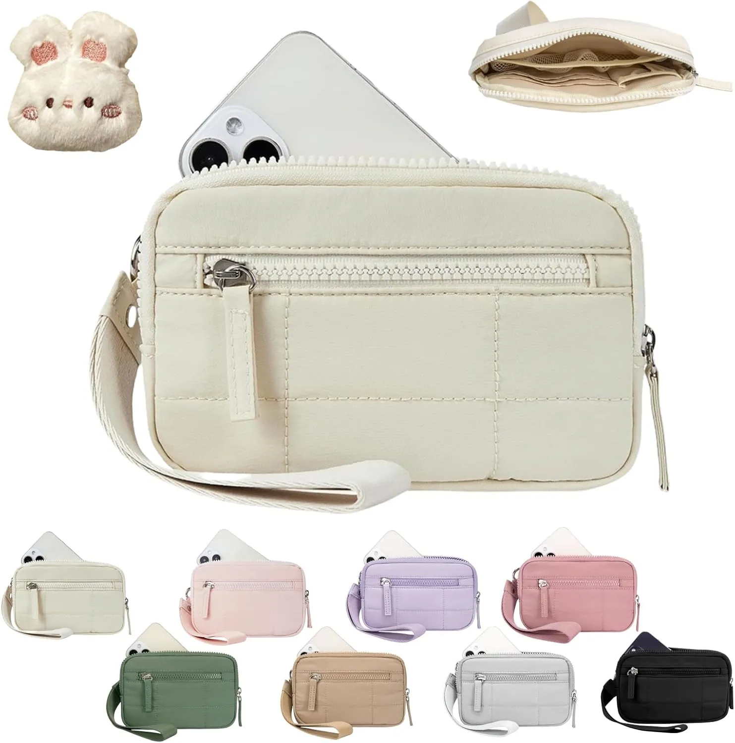 Convely Wristlet Wallet, Convely Essential Wristlet, Puffer Wristlet Wallets for Women, Waterproof, Hands-Free