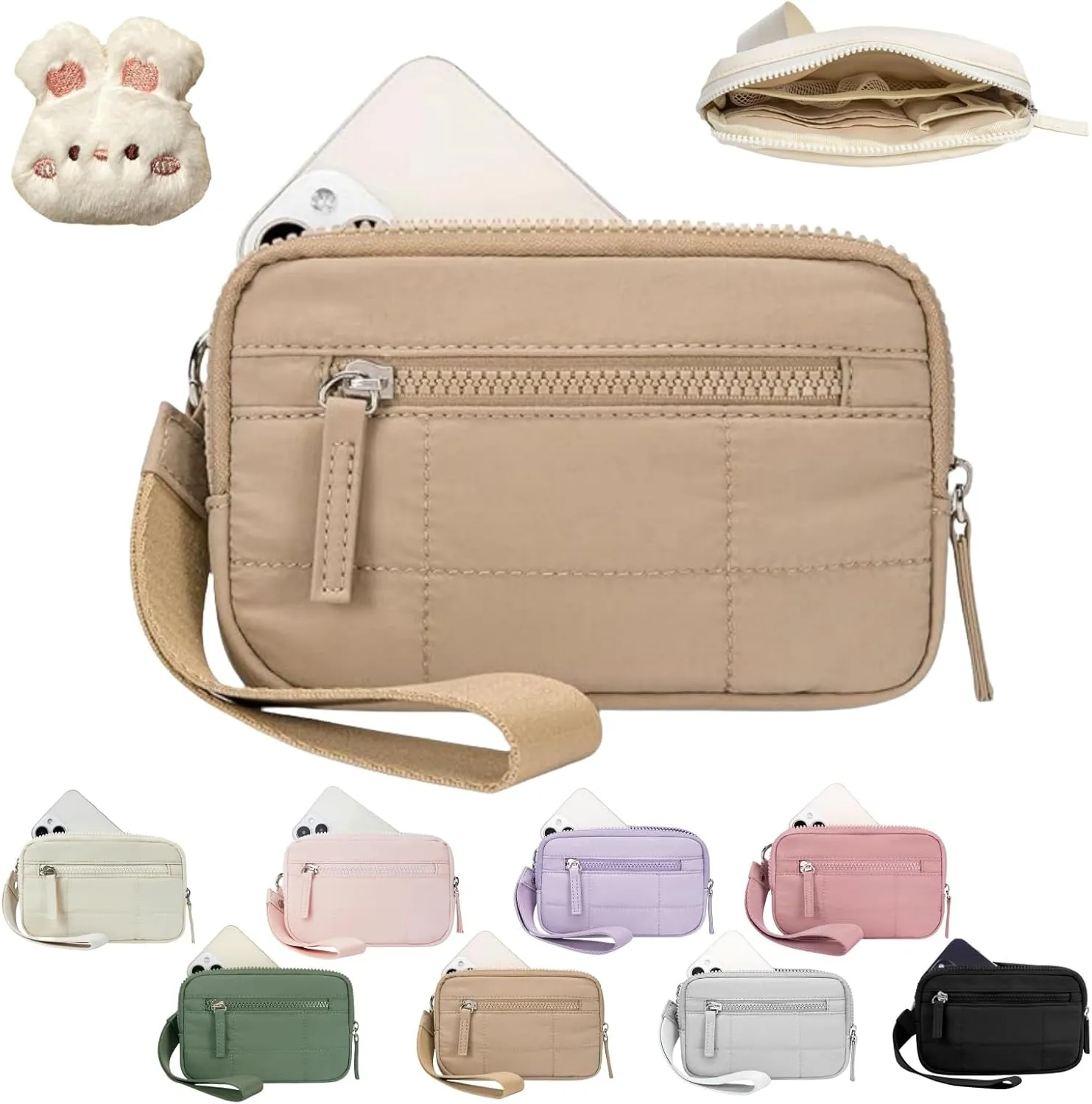 Convely Wristlet Wallet, Convely Essential Wristlet, Puffer Wristlet Wallets for Women, Waterproof, Hands-Free
