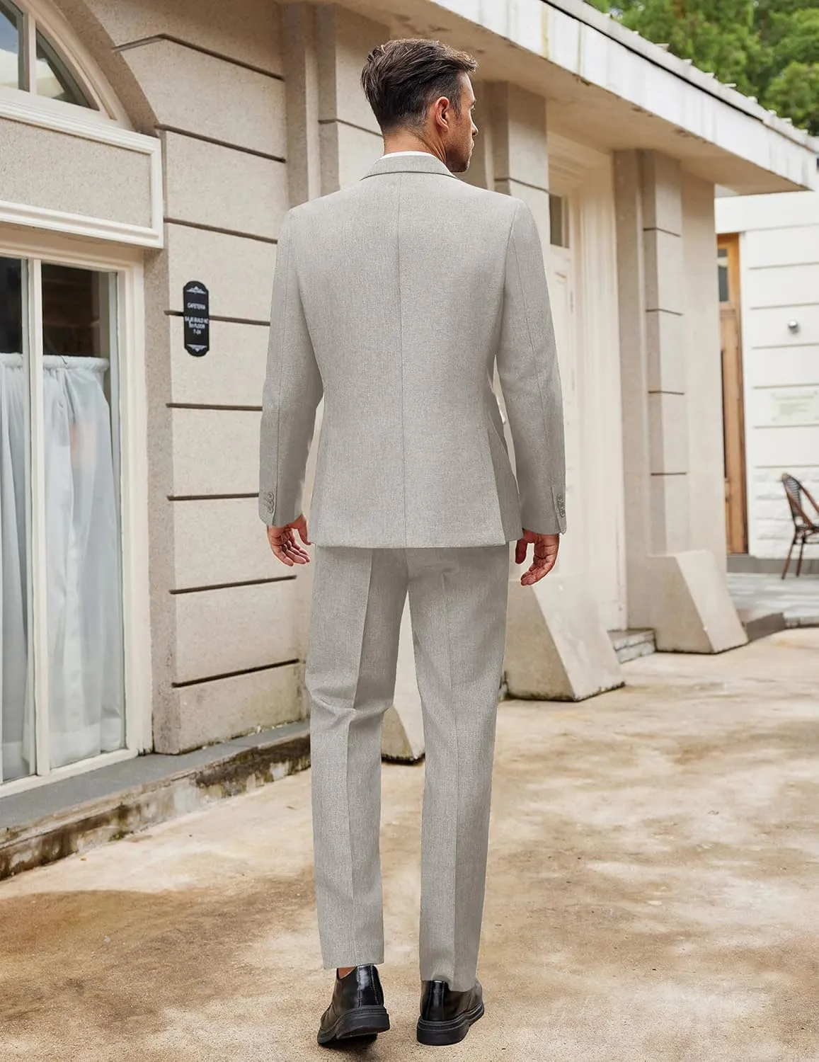 COOFANDY Men Suits Classic Fit 2 Piece Suit Set One Button Casual Blazer Wedding Bussiness Suit Separates