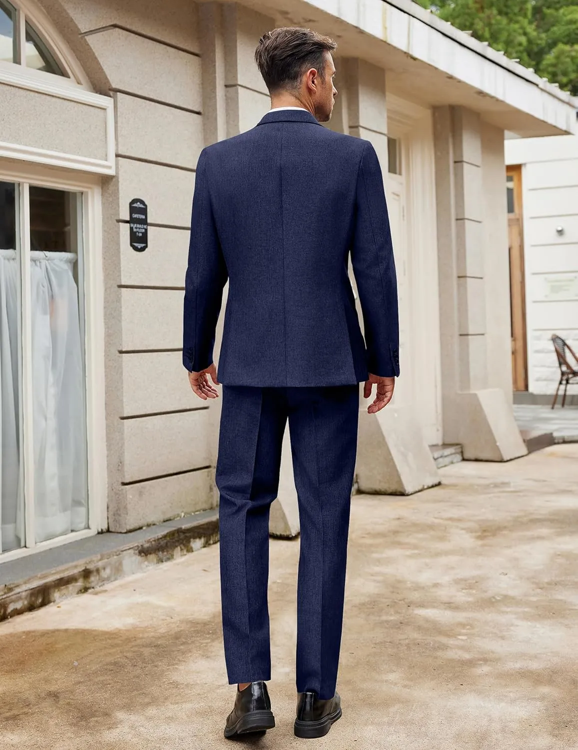 COOFANDY Men Suits Classic Fit 2 Piece Suit Set One Button Casual Blazer Wedding Bussiness Suit Separates