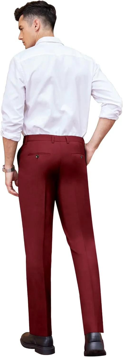 COOFANDY Men's Classic Fit Dress Pants Flat Front Straight Formal Pants Wrinkle Free Expandable Waist Suit Pants