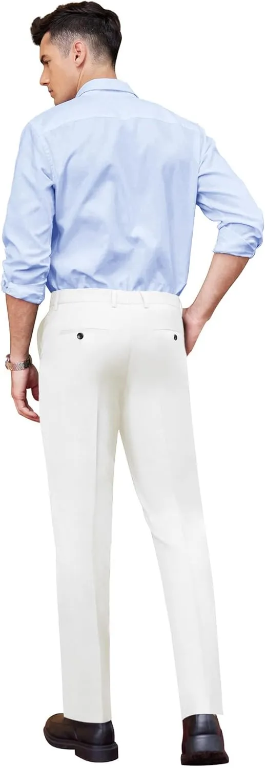 COOFANDY Men's Classic Fit Dress Pants Flat Front Straight Formal Pants Wrinkle Free Expandable Waist Suit Pants