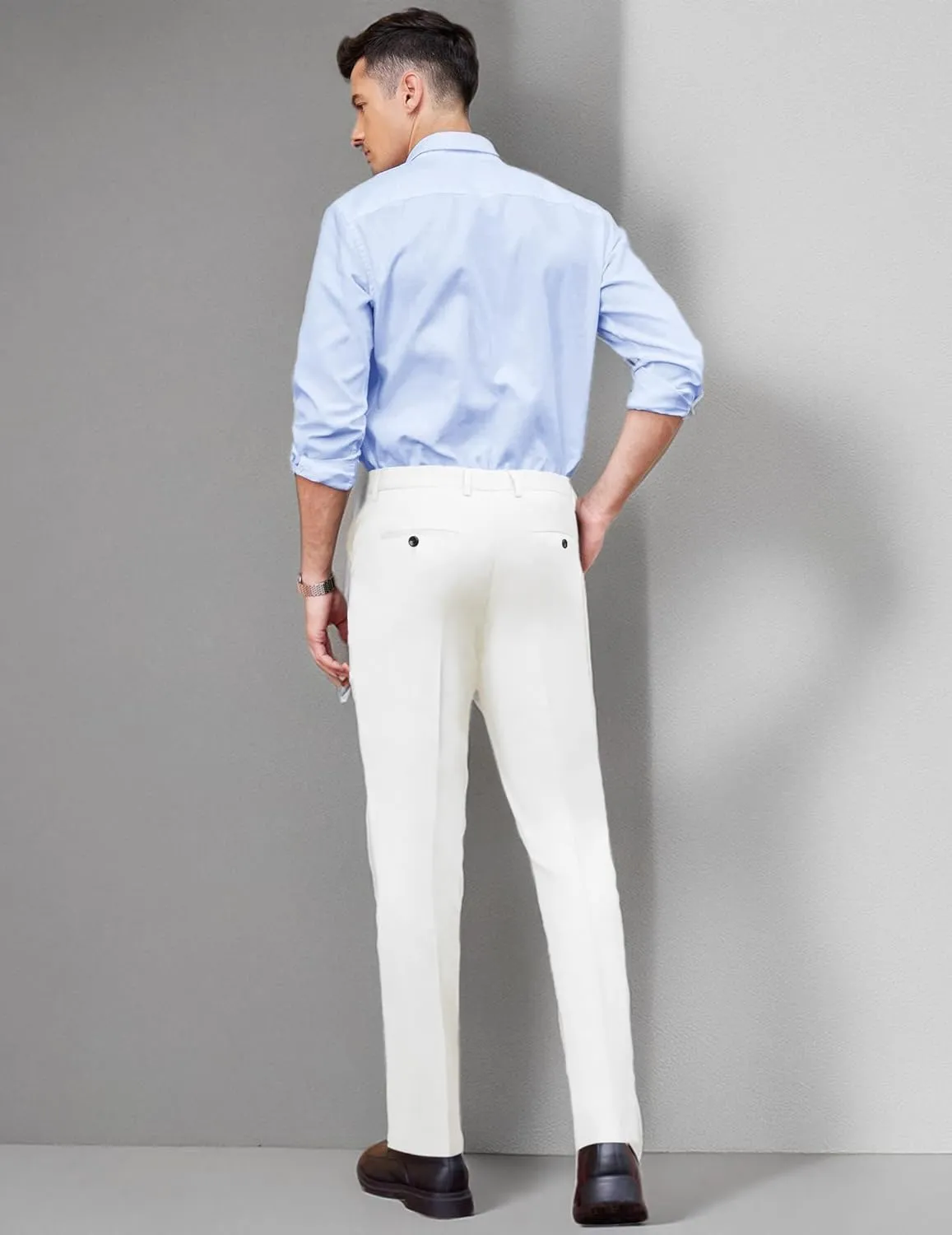 COOFANDY Men's Classic Fit Dress Pants Flat Front Straight Formal Pants Wrinkle Free Expandable Waist Suit Pants