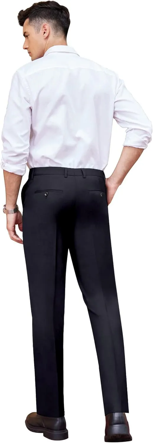 COOFANDY Men's Classic Fit Dress Pants Flat Front Straight Formal Pants Wrinkle Free Expandable Waist Suit Pants