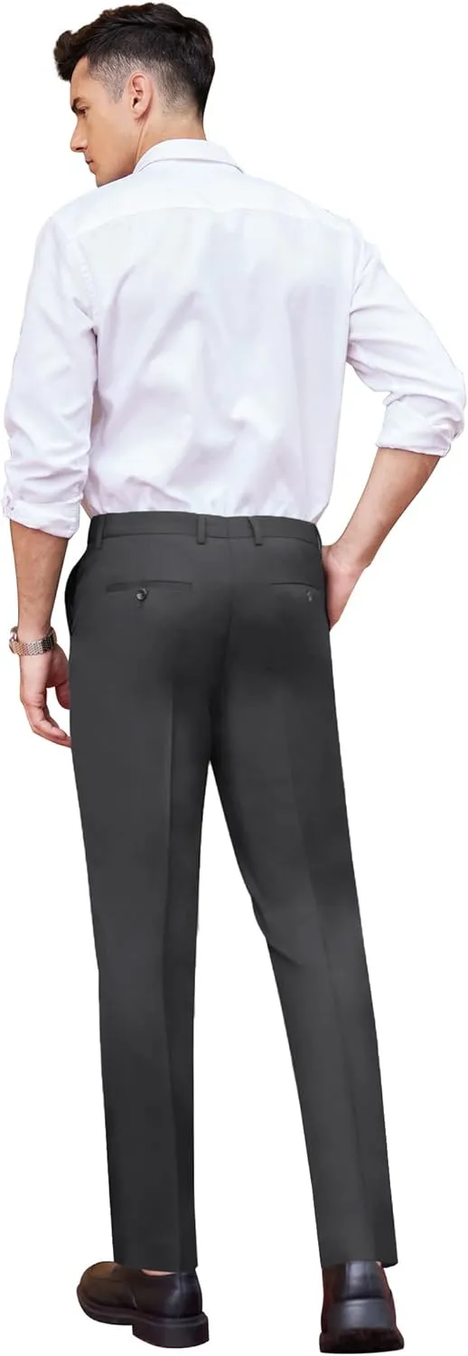 COOFANDY Men's Classic Fit Dress Pants Flat Front Straight Formal Pants Wrinkle Free Expandable Waist Suit Pants