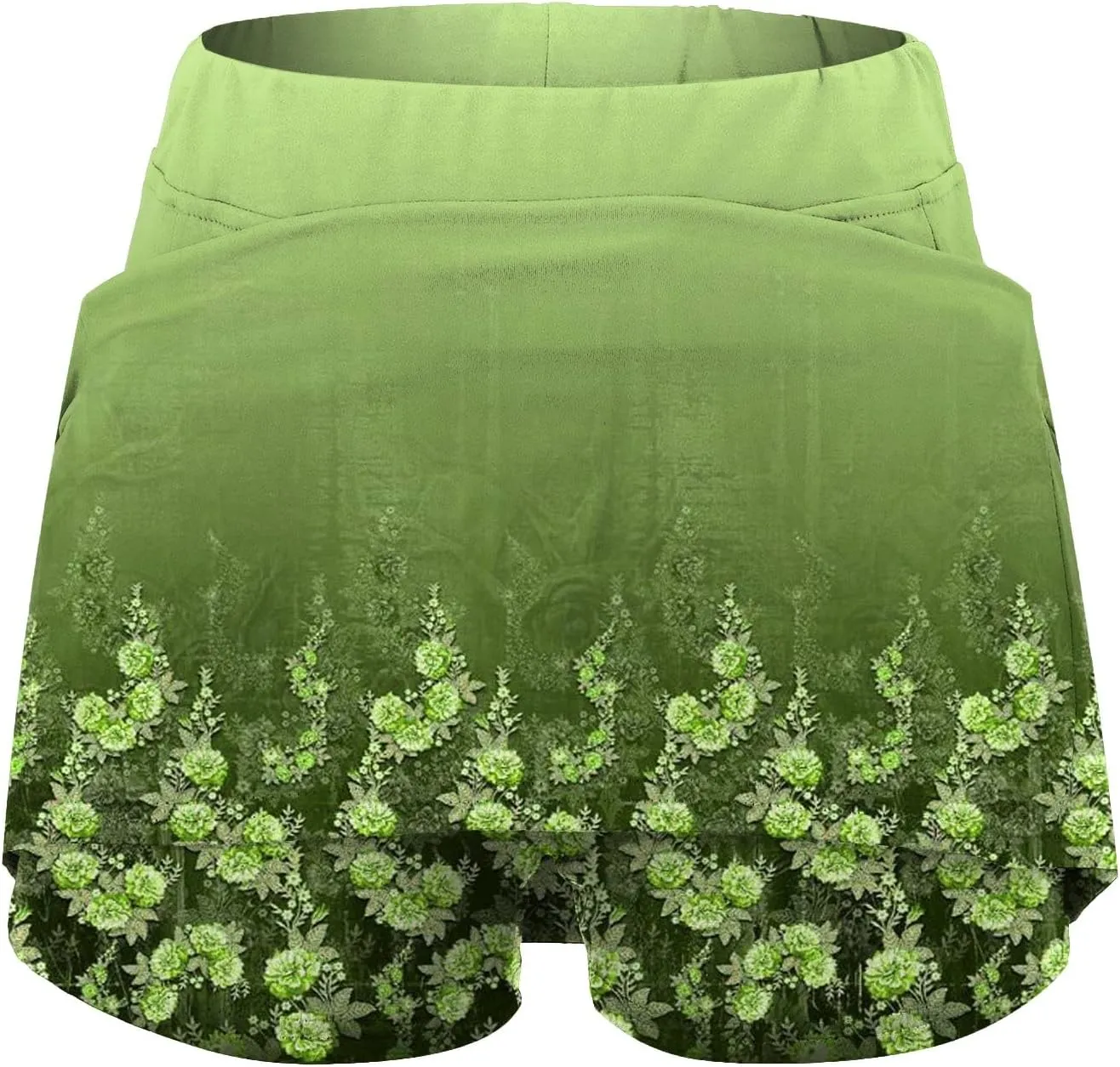 cooki Women's Tennis Skirts with Pockets Shorts High Waisted Floral Print Workout Golf Skorts Summer Casual Yoga Mini Skirt